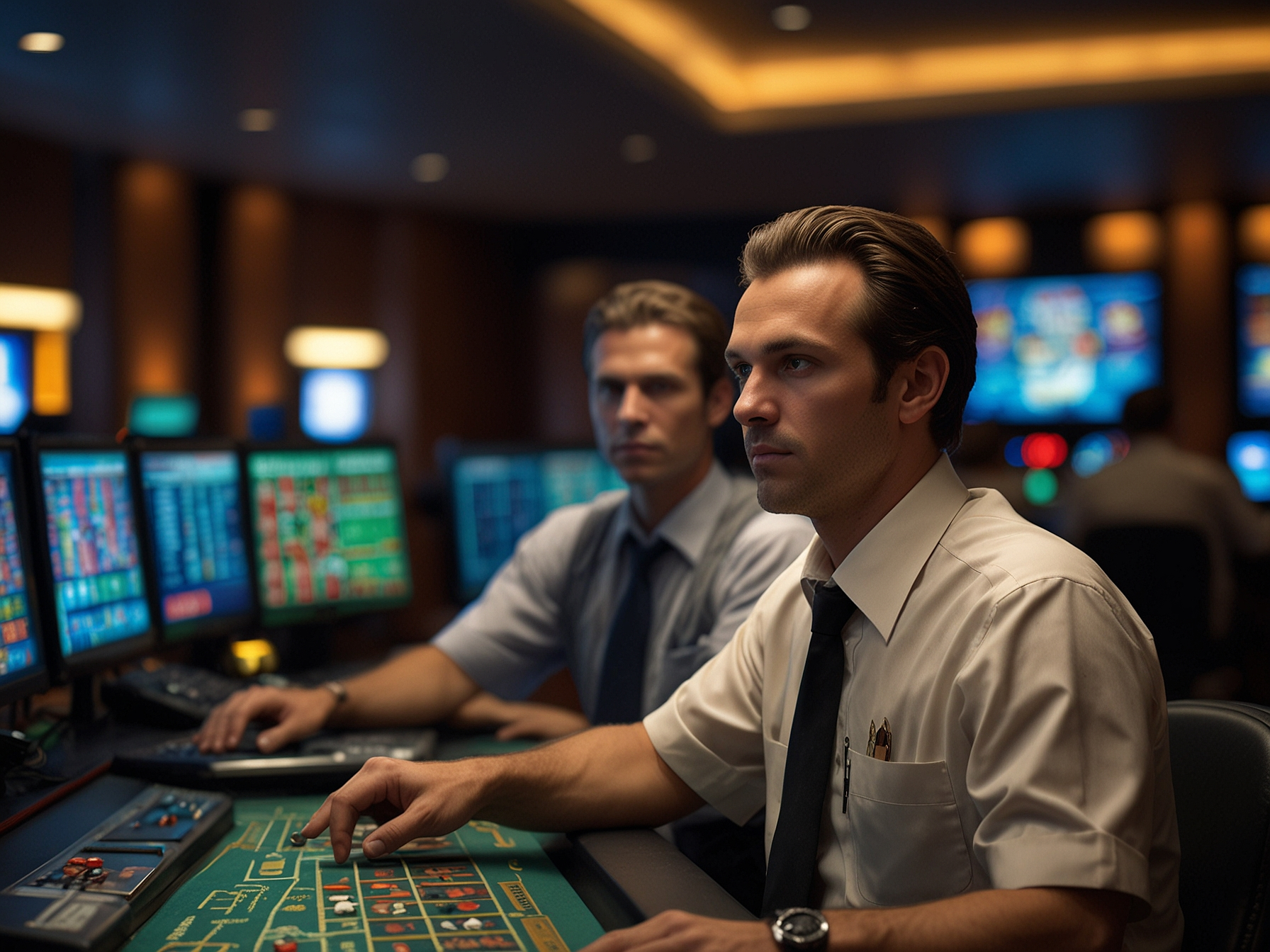 Zespół Fireball Kasyno przy komputerach